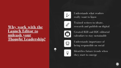 5 reasons to work with a Launch Editor who can coach you how to find and blog about your Thought Leadership on Linkedin